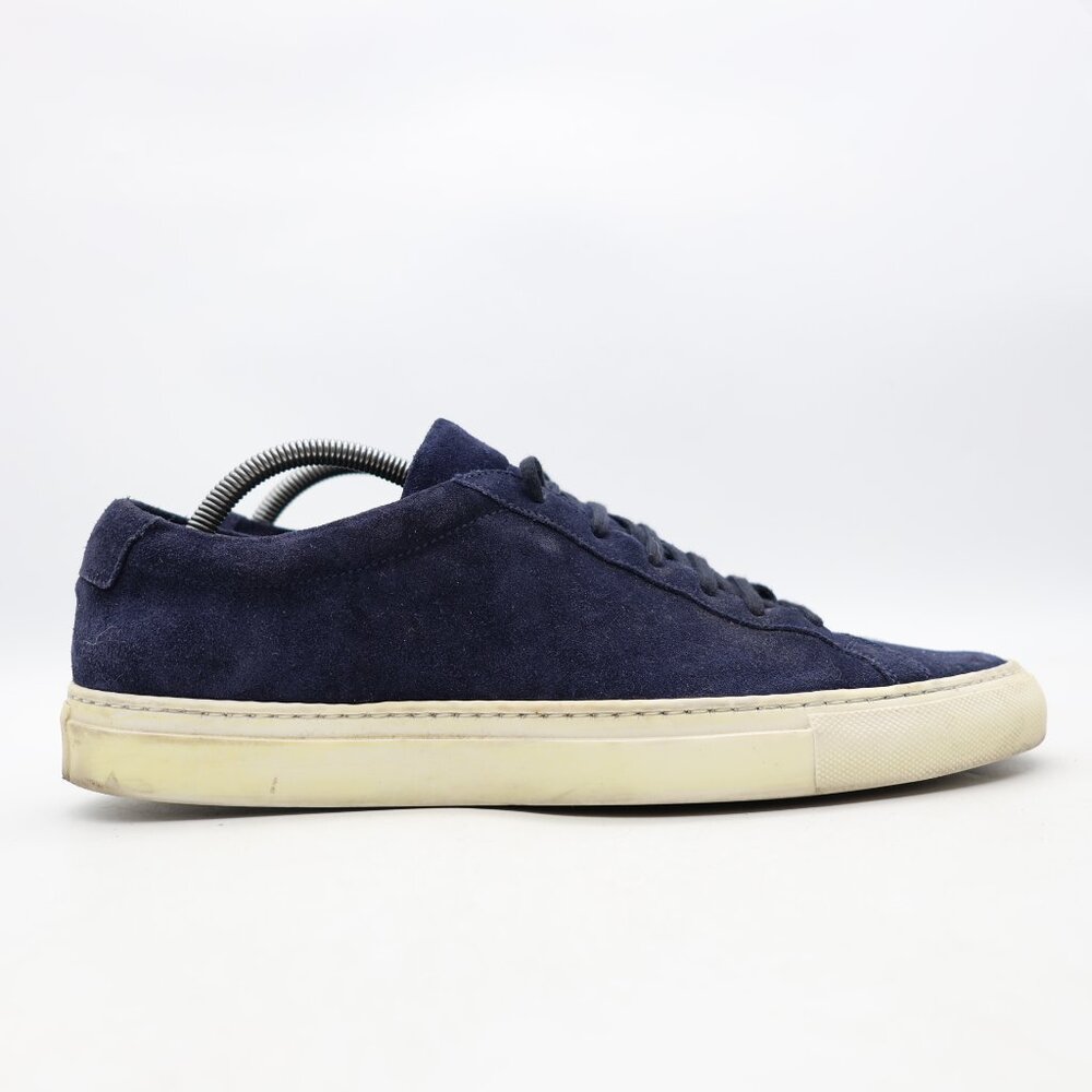 Common Projects Achilles Men's Size EU 44 Navy Blue Suede Low Top Sneakers